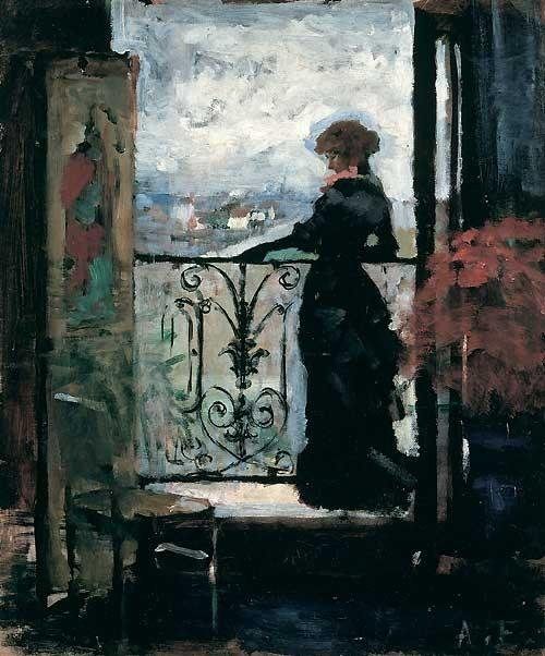 Unknown Lady on a Balcony by Albert Edelfelt